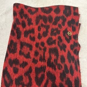 Michael Kors Red Cheetah Print Infinity Scarf